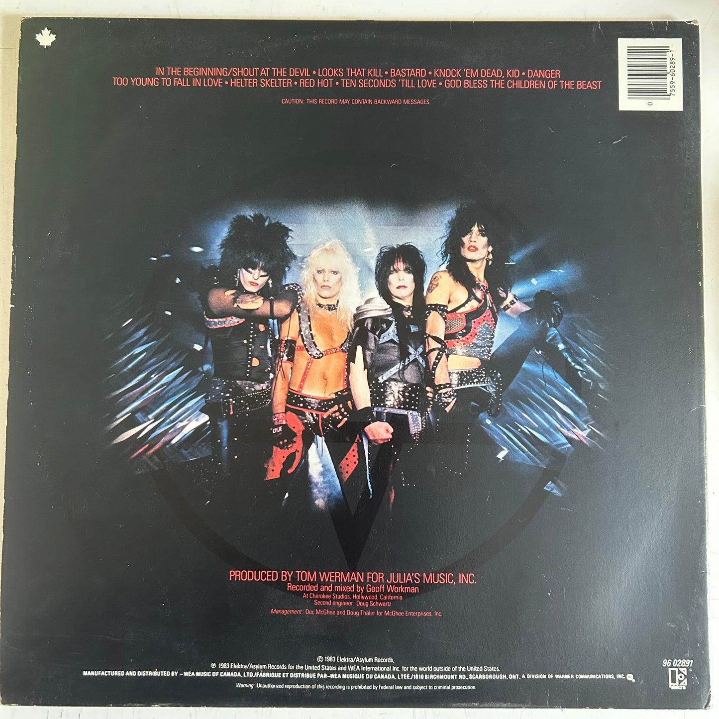MOTLEY CRUE = SHOUT AT THE DEVIL (CDN 1983) (USED)