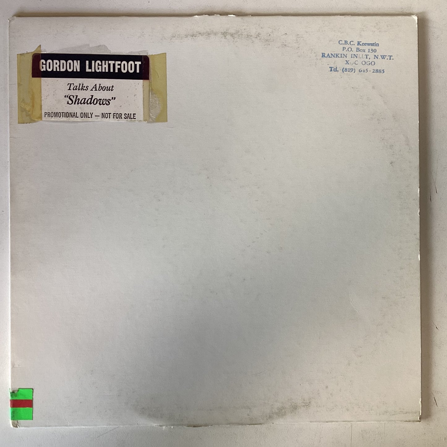 LIGHTFOOT, GORDON = TALKS ABOUT “SHADOWS” (CDN 1982) (USED)