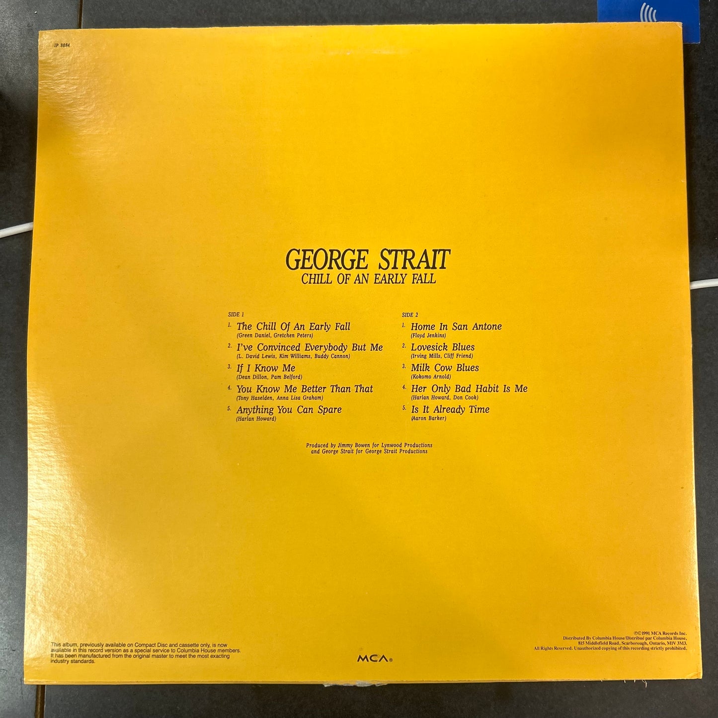 STRAIT, GEORGE = CHILL OF AN EARLY FALL (CDN 1991 CLUB PRESS) (USED)