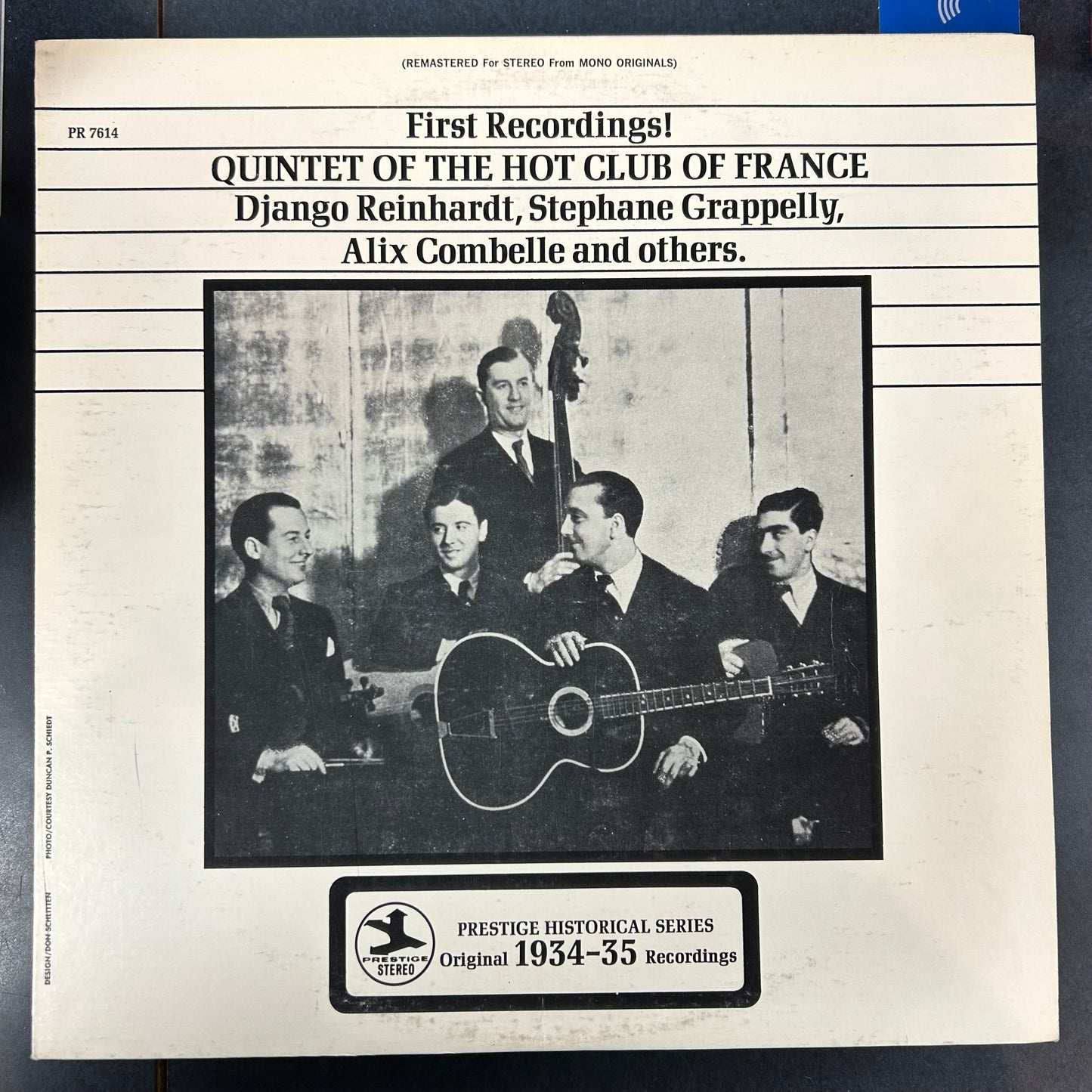 QUINTET OF THE HOT CLUB OF FRANCE (REINHARDT, DJANGO) = FIRST RECORDINGS! (US 1972) (USED)