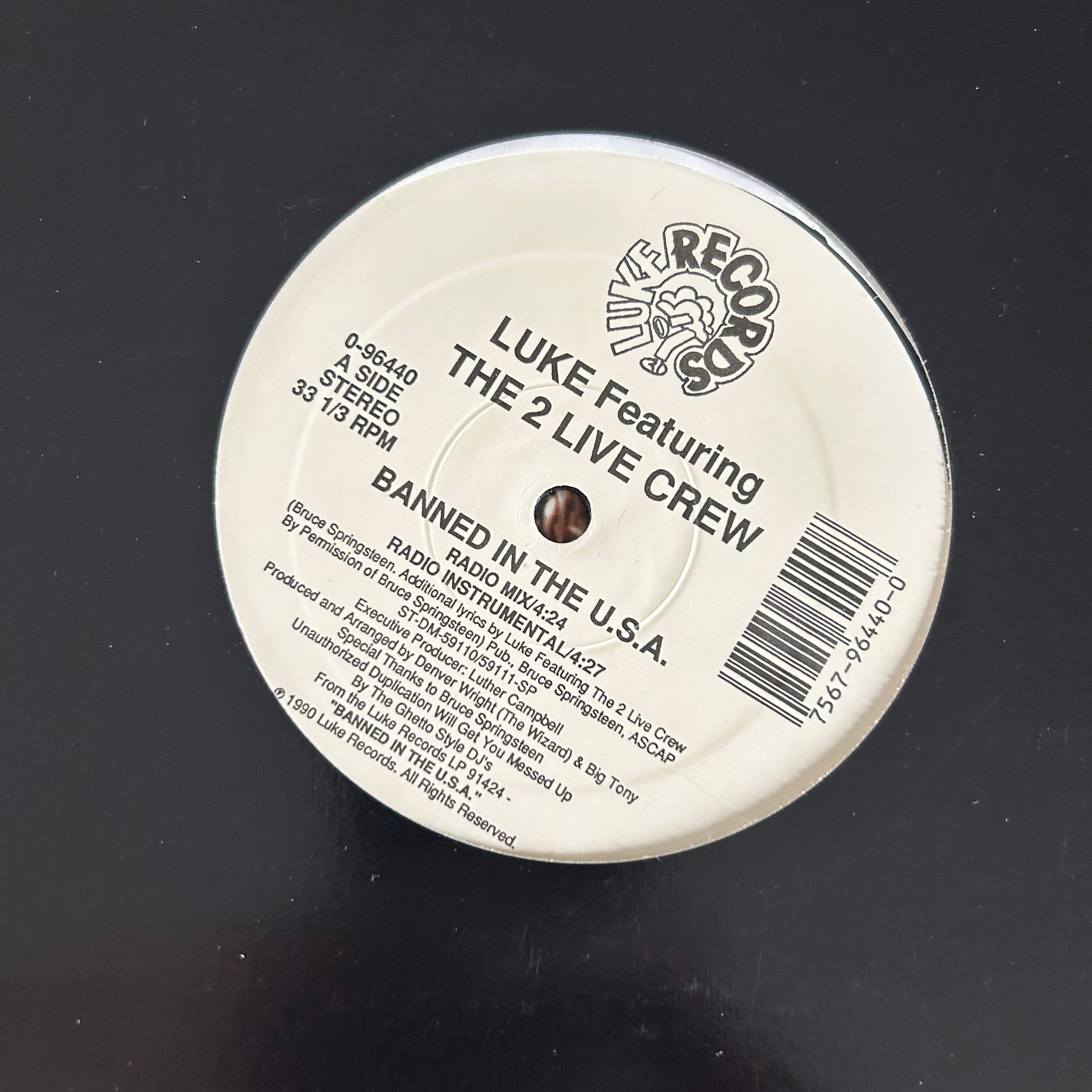 LUKE FEAT. 2 LIVE CREW = BANNED IN THE U.S.A. (12 IN.) (USA 1990) (USED)