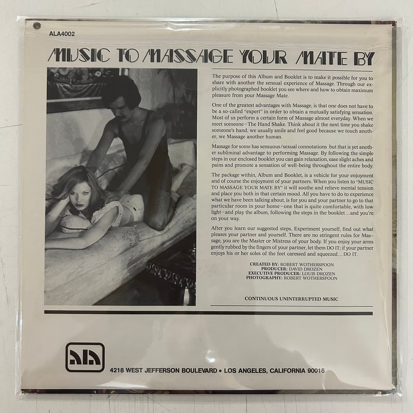 MUSIC TO MASSAGE YOUR MATE BY (USA 1976) (USED)
