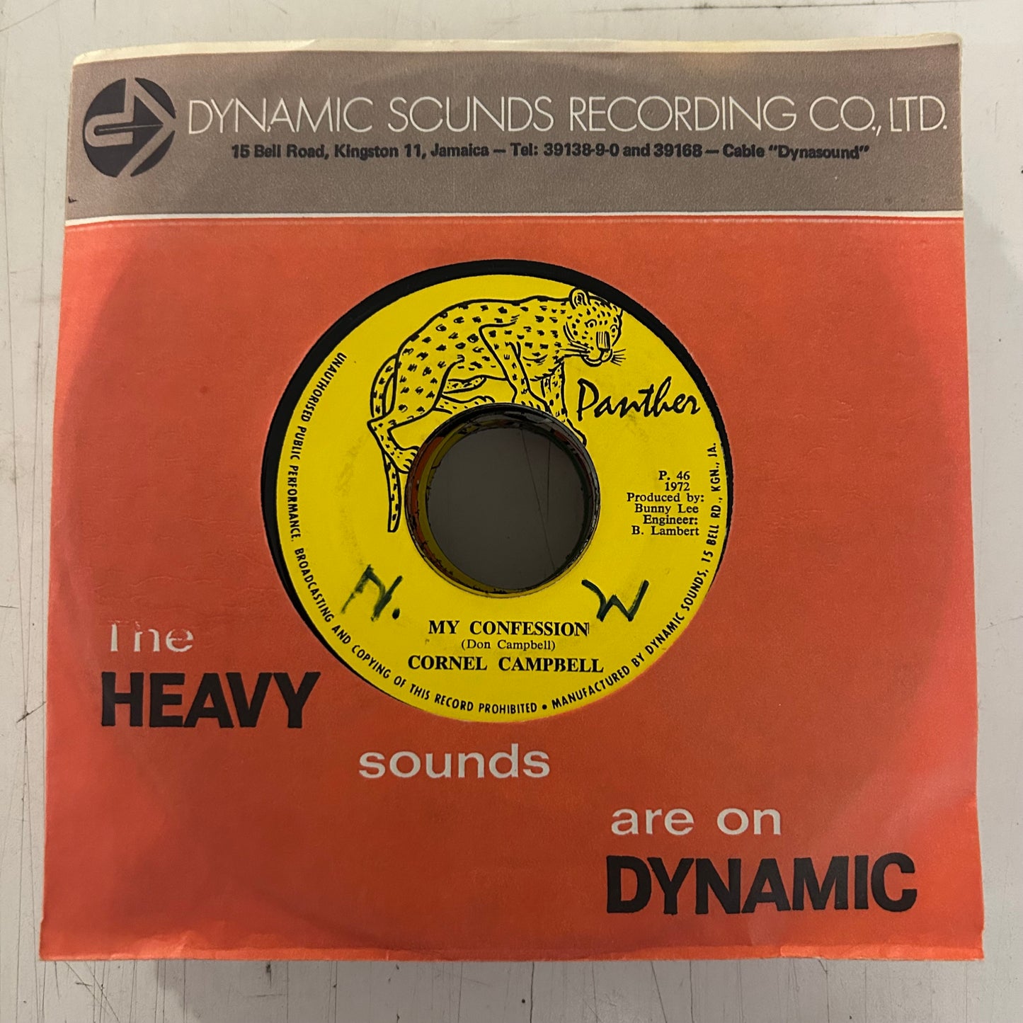 CAMPBELL, CORNEL / AGROVATORS = MY CONFESSION (7 IN.) (JAMAICA 1972) (USED)