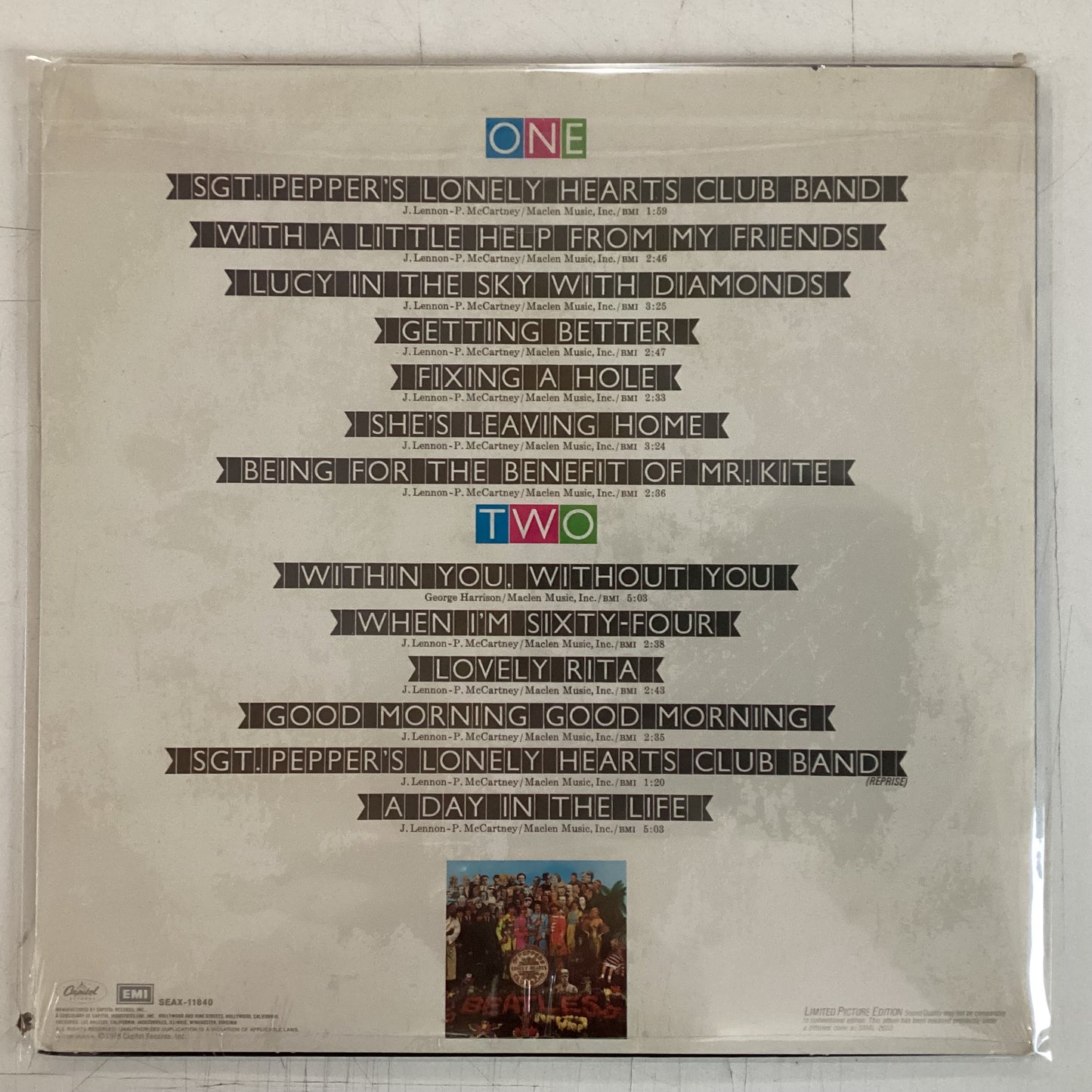 BEATLES = SGT. PEPPERS LONELY HEARTS CLUB BAND (PICTURE DISC) (US 1978 REISSUE) (SEALED)