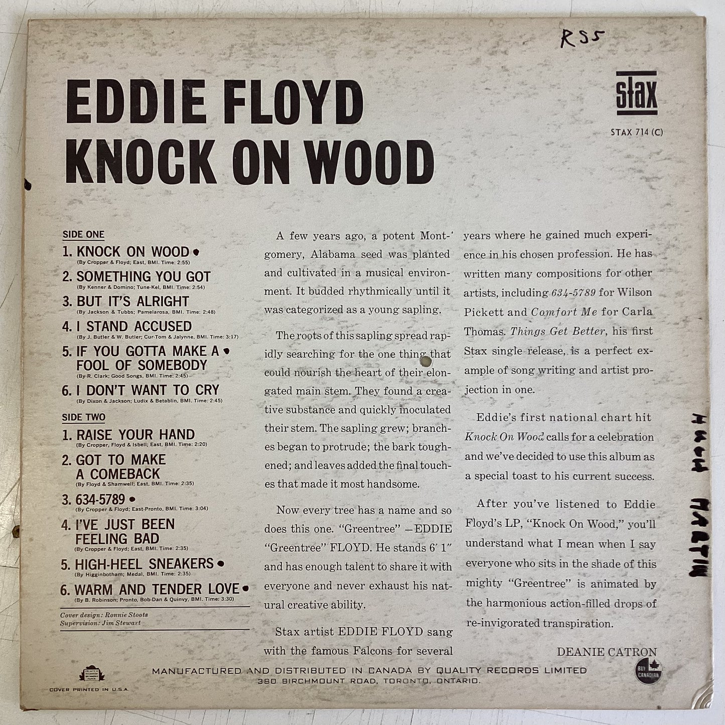 FLOYD, EDDIE = KNOCK ON WOOD (CDN 1967) (USED)