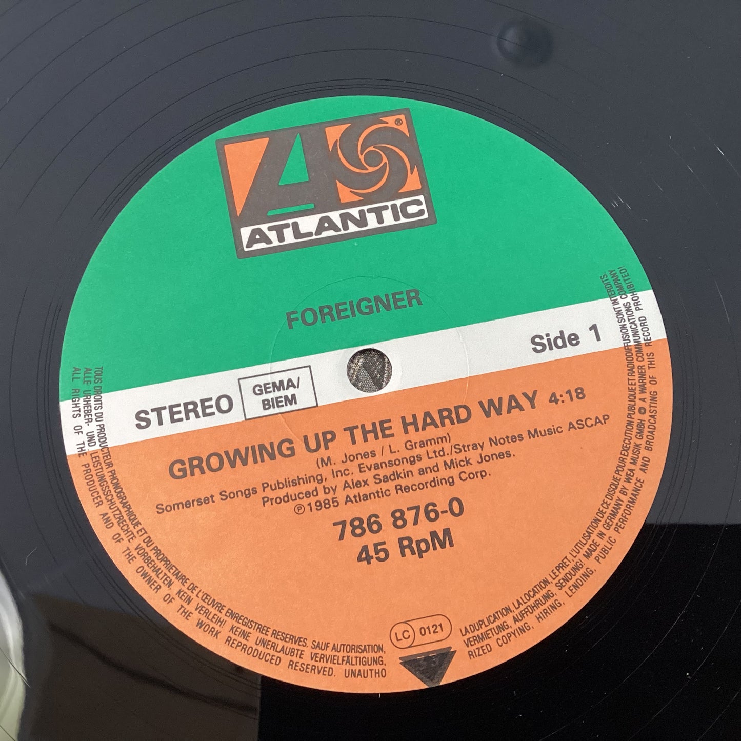FOREIGNER = GROWING UP THE HARD WAY (12 IN.) (GERMANY 1985) (USED)