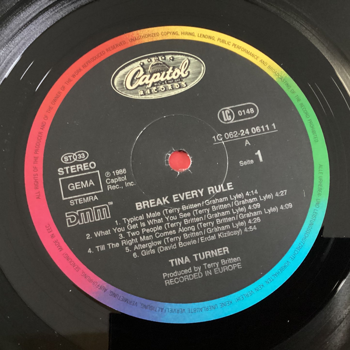 TURNER, TINA = BREAK EVERY RULE (GERMANY 1986) (USED)