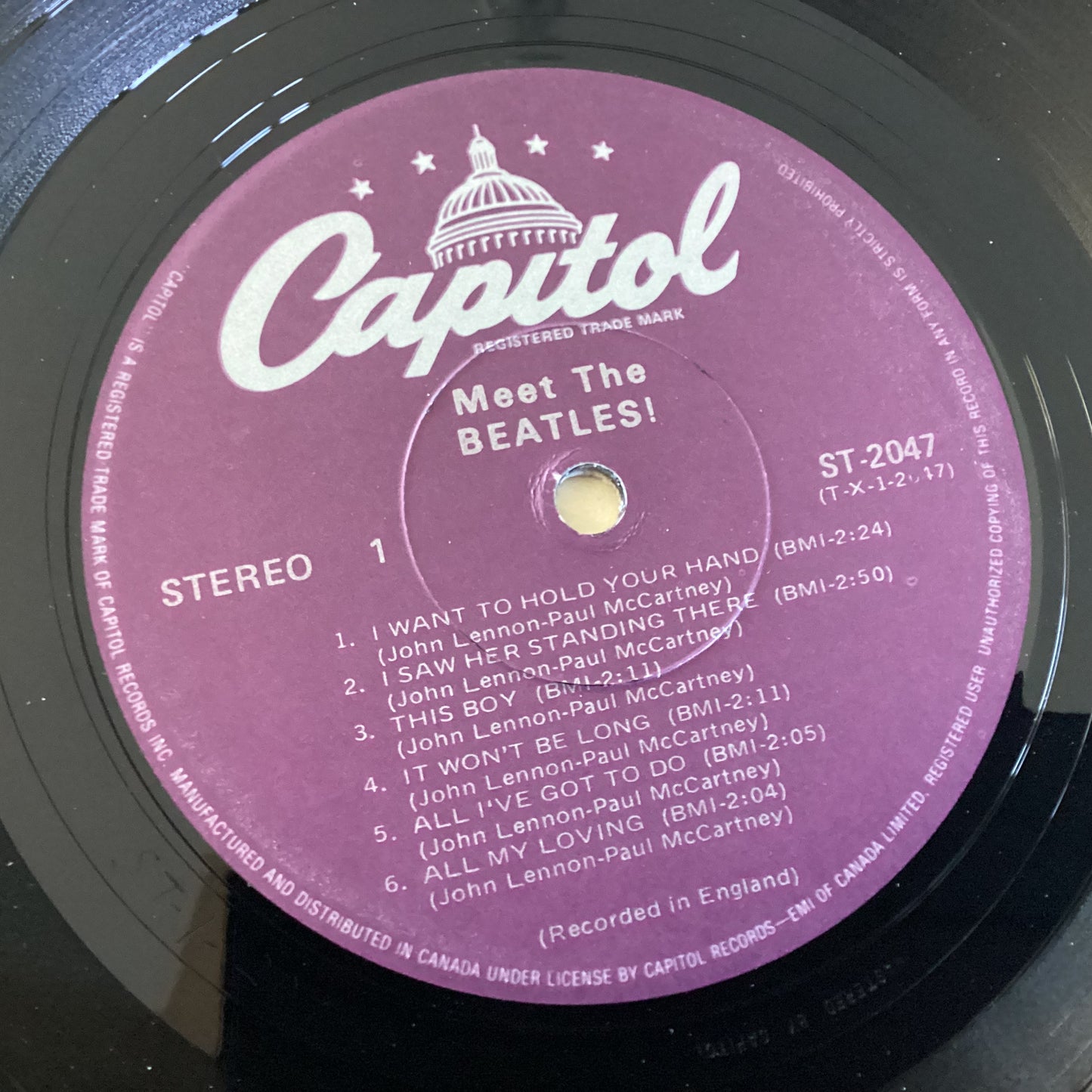 BEATLES = MEET THE BEATLES (CDN 70S PURPLE) (USED)