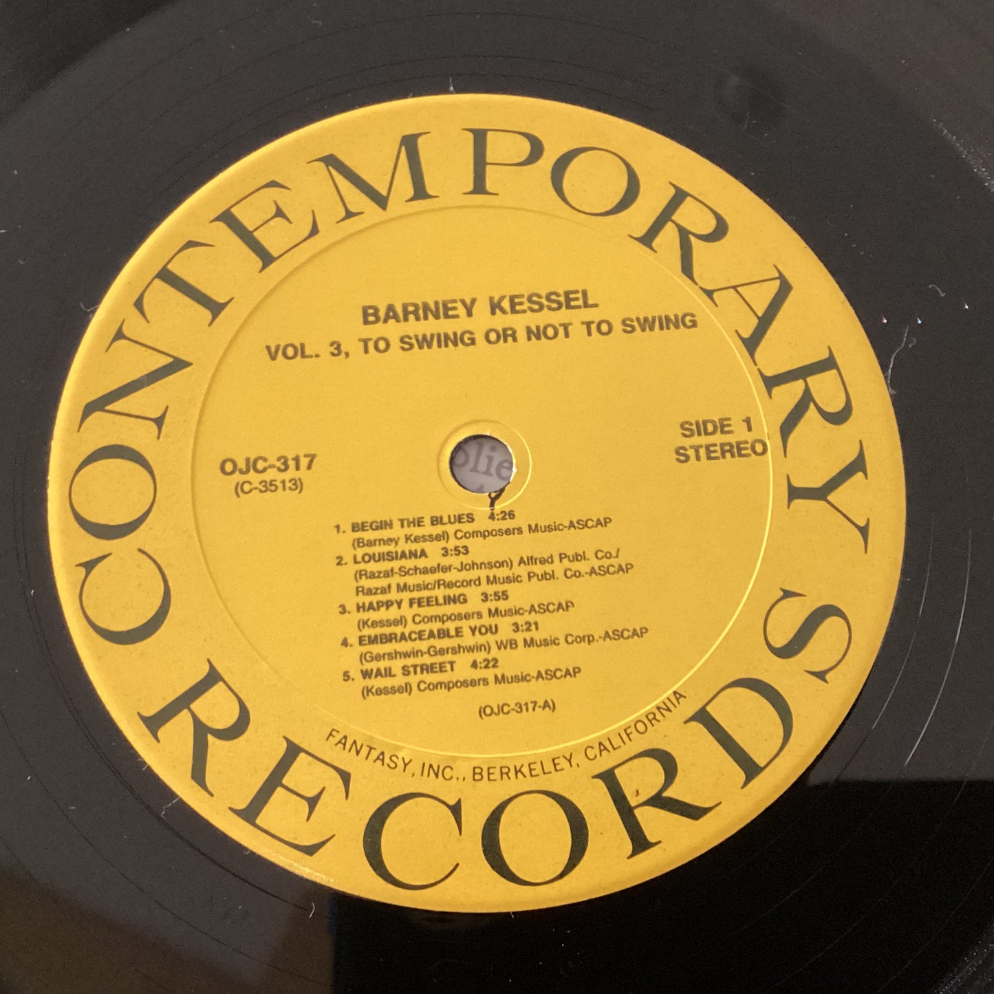 KESSEL, BARNEY = VOL. 3, TO SWING OR NOT TO SWING (US 1987 REISSUE) (USED)