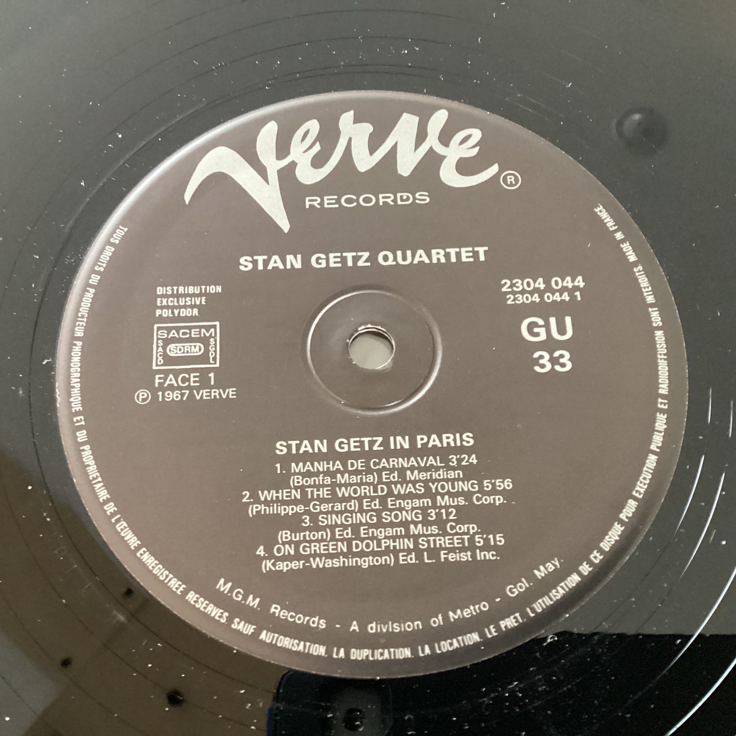 GETZ, STAN QUARTET = IN PARIS (FRANCE 1982) (USED)