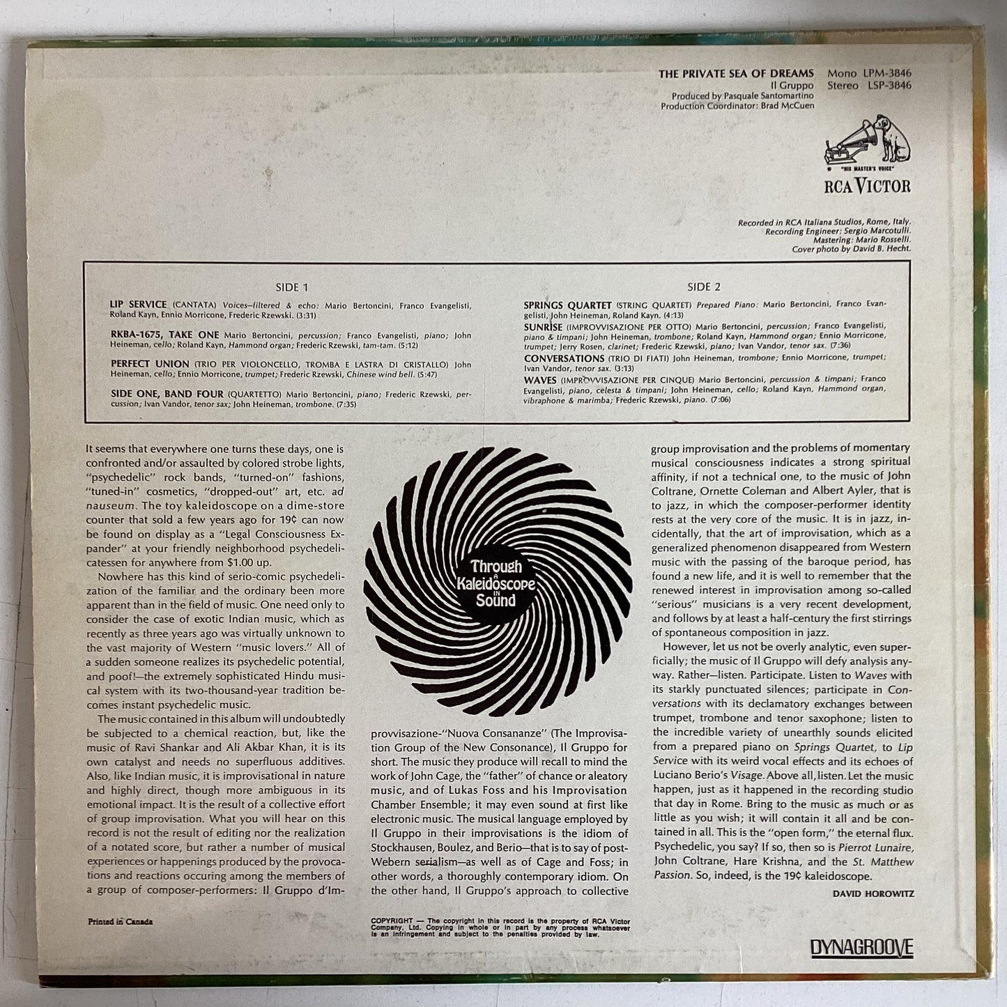 IL GRUPPO = PRIVATE SEA OF DREAMS (MONO) (CDN 1967) (USED)