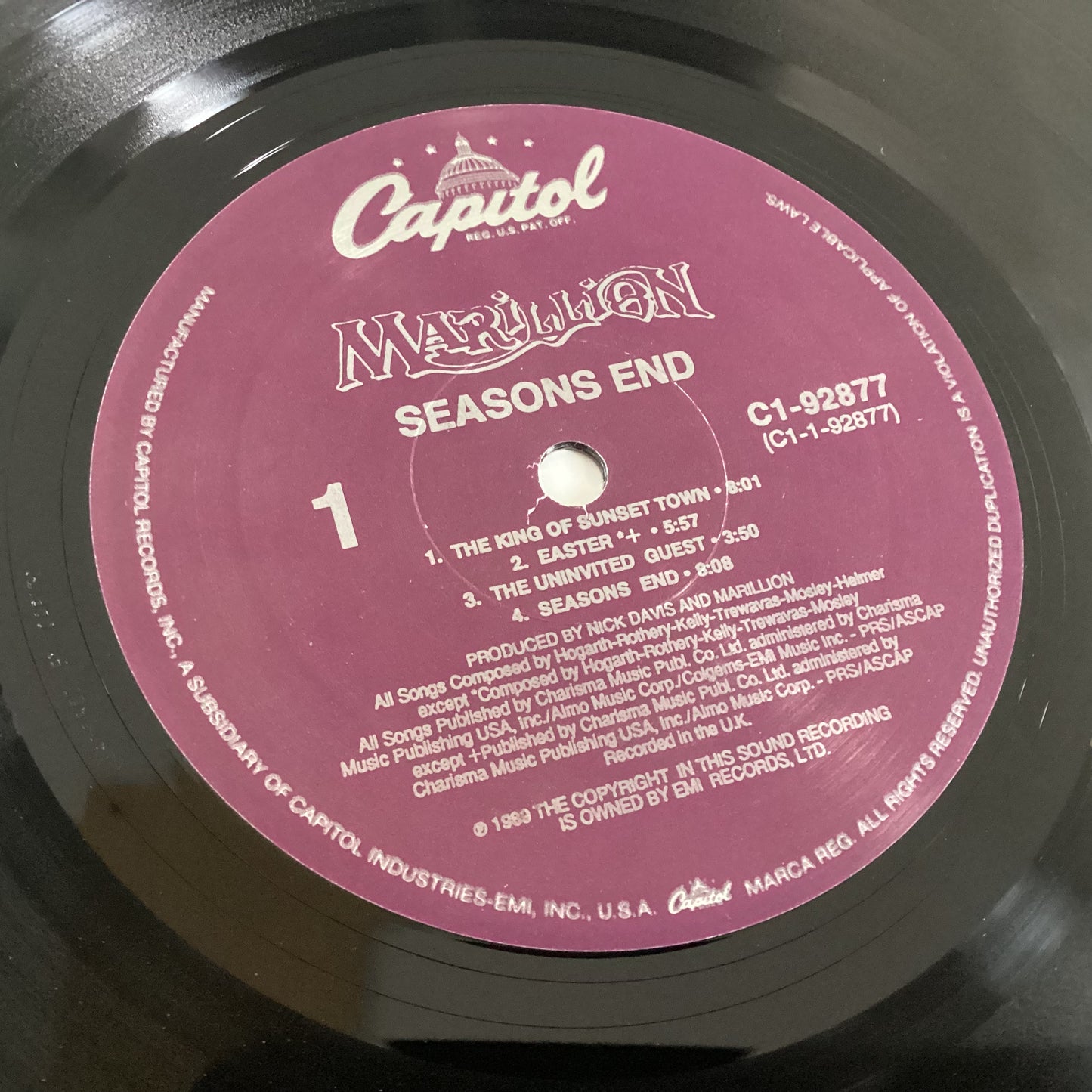 MARILLION = SEASONS END (US 1989) (USED)