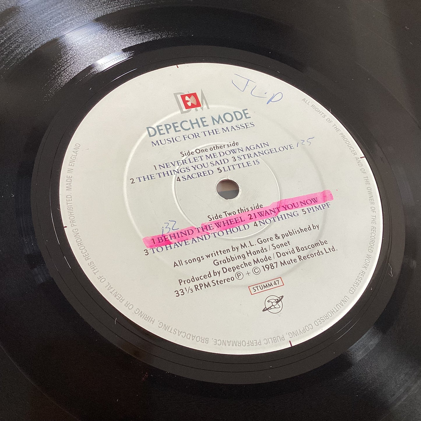 DEPECHE MODE = MUSIC FOR THE MASSES (UK 1987) (USED)