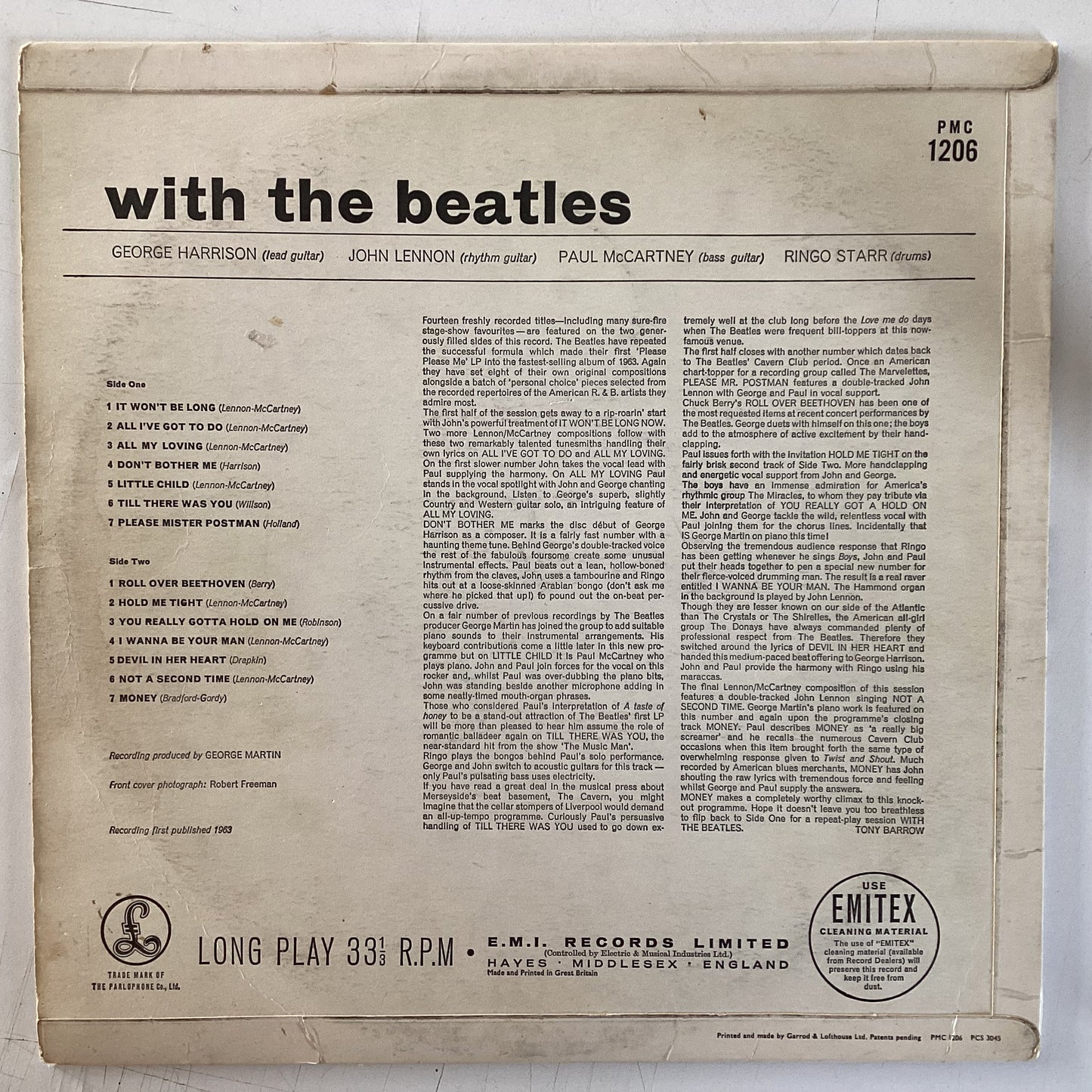 BEATLES = WITH THE BEATLES (MONO) (UK 1963) (USED)