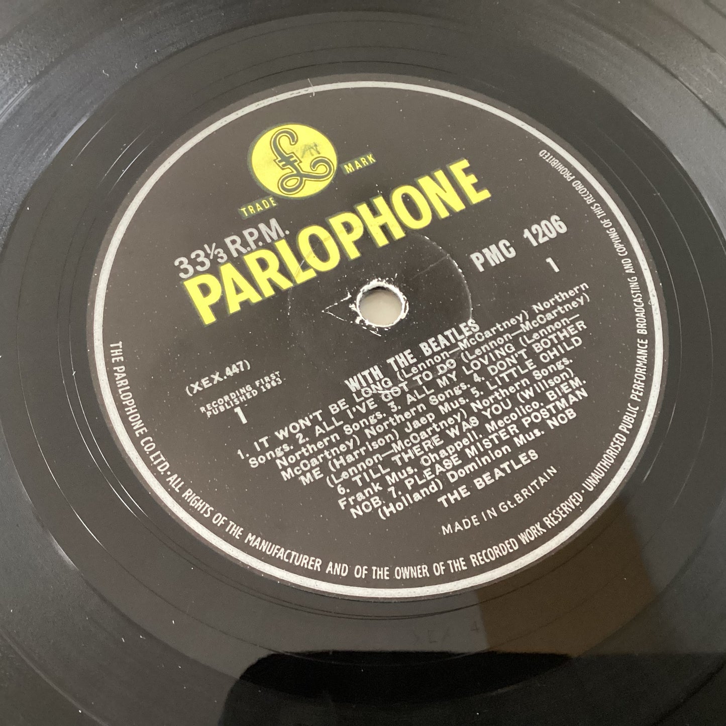 BEATLES = WITH THE BEATLES (MONO) (UK 1963) (USED)