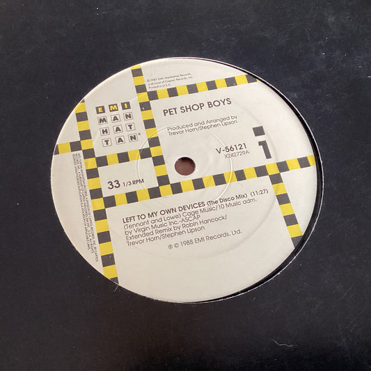 PET SHOP BOYS = LEFT TO MY OWN DEVICES (12 IN.) (US 1988) (USED)