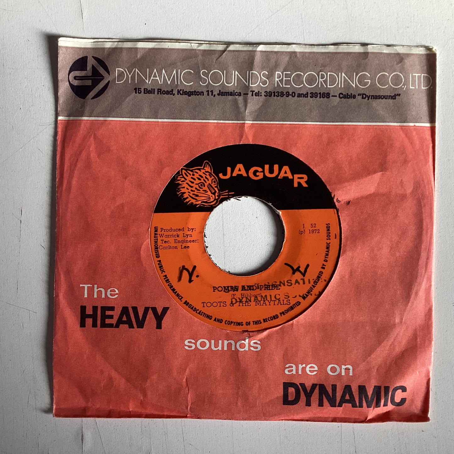 TOOTS & THE MAYTALS = POMPS AND PRIDE (7 IN.) (JAMAICA 1972) (USED)