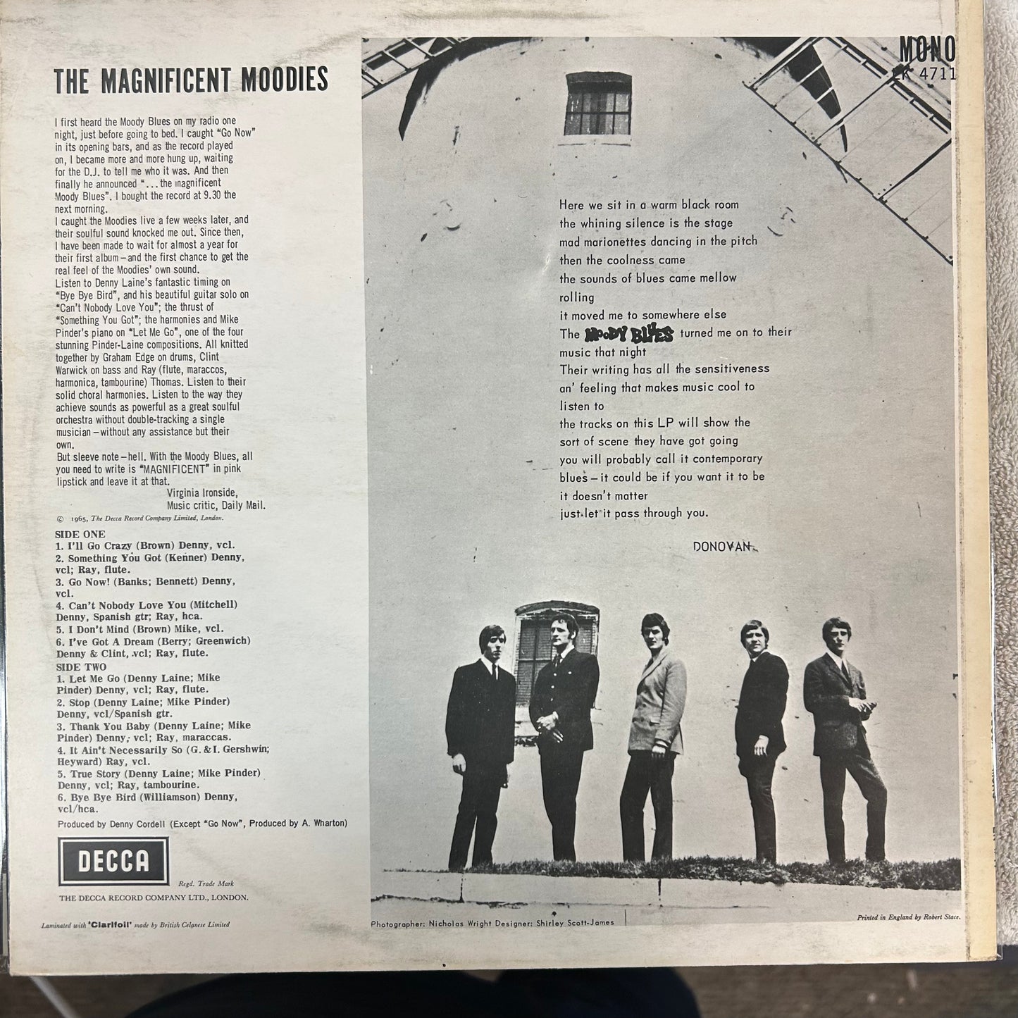 MOODY BLUES = MAGNIFICENT MOODIES (MONO) (UK 1970 REISSUE) (USED)