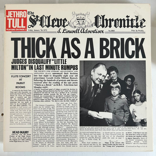 JETHRO TULL = THICK AS A BRICK (US LATE 1970s REISSUE) (USED)