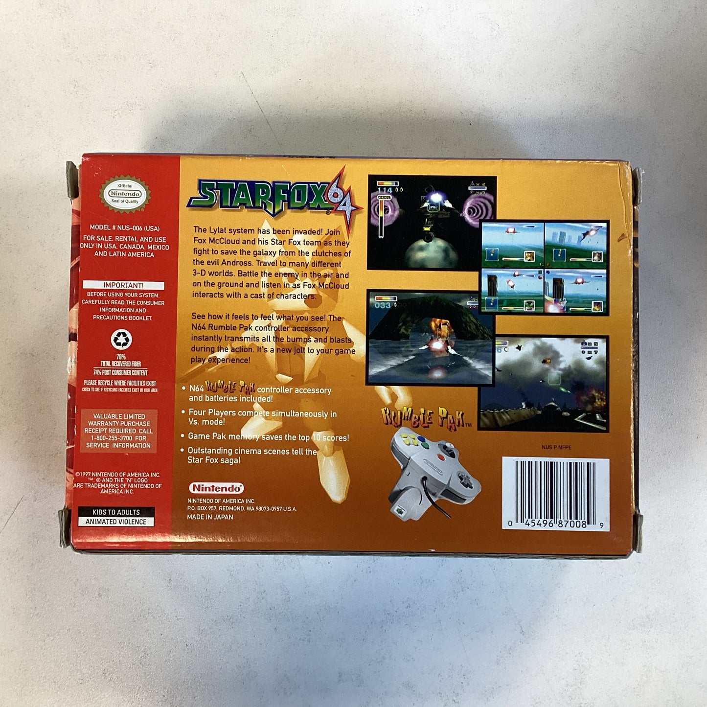 STAR FOX 64 (BOX & MANUAL ONLY) (NINTENDO 64) (USED)