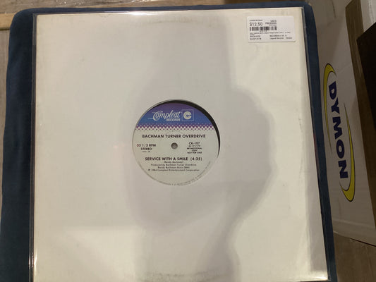BACHMAN- TURNER OVERDRIVE (BTO) = SERVICE WITH A SMILE PROMOTIONAL COPY (USA 1984) (USED)