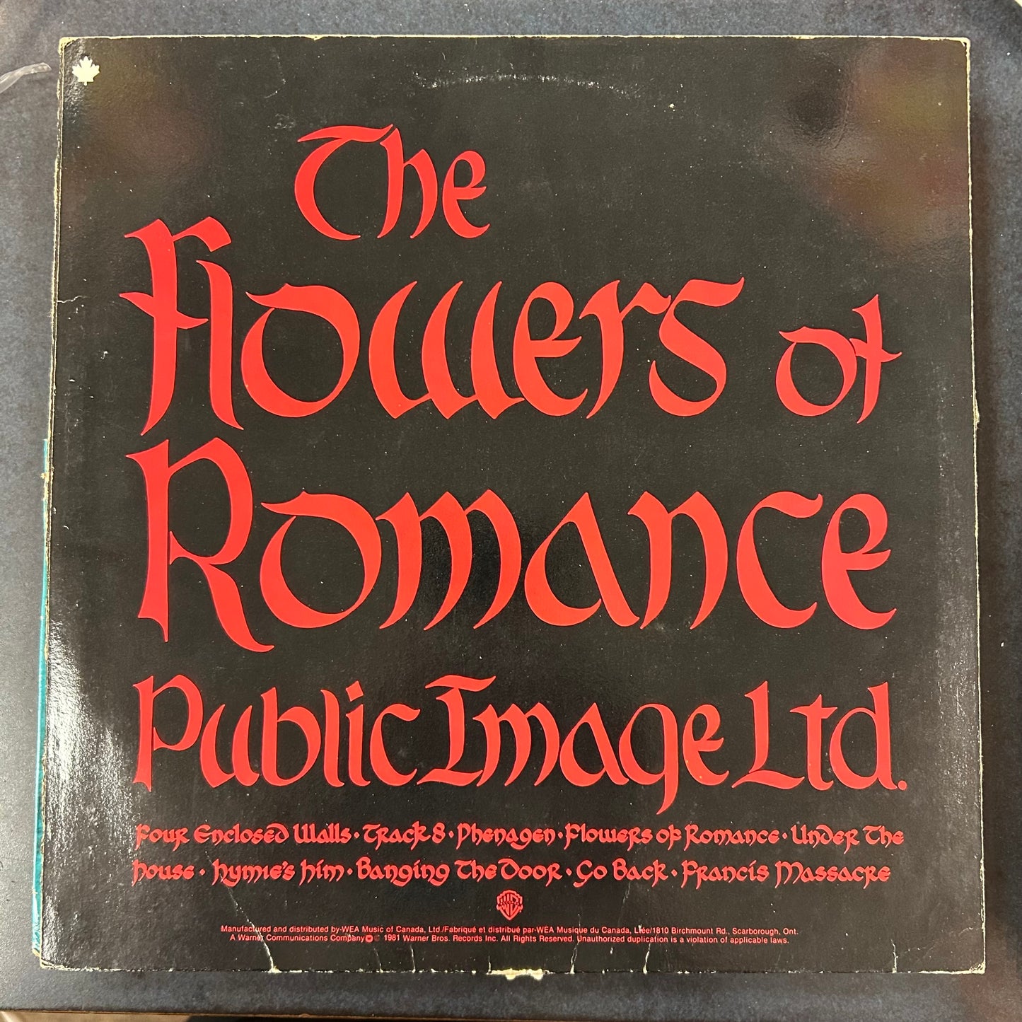 PUBLIC IMAGE LTD. = FLOWERS OF ROMANCE (CDN 1981) (USED)