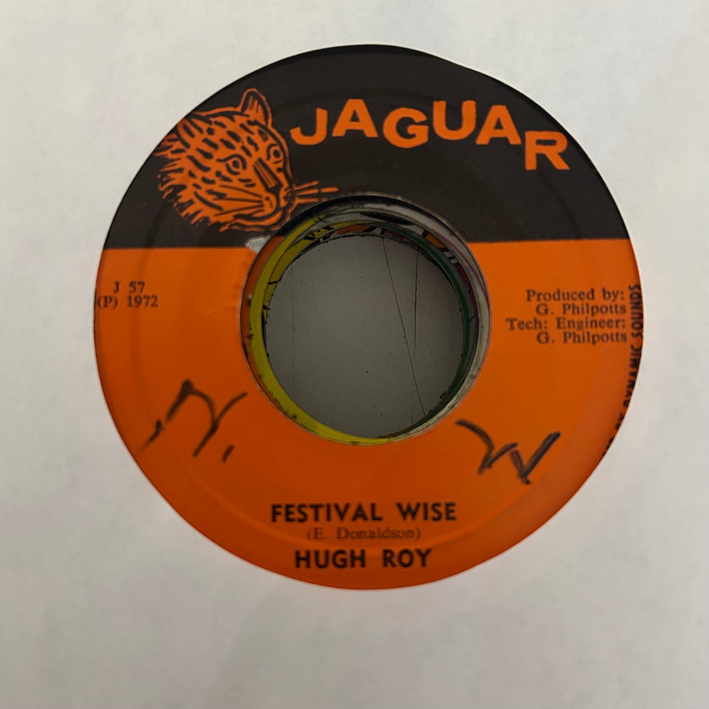 ROY, HUGH = FESTIVAL WISE (7 IN.) (JAMAICA 1972) (USED)