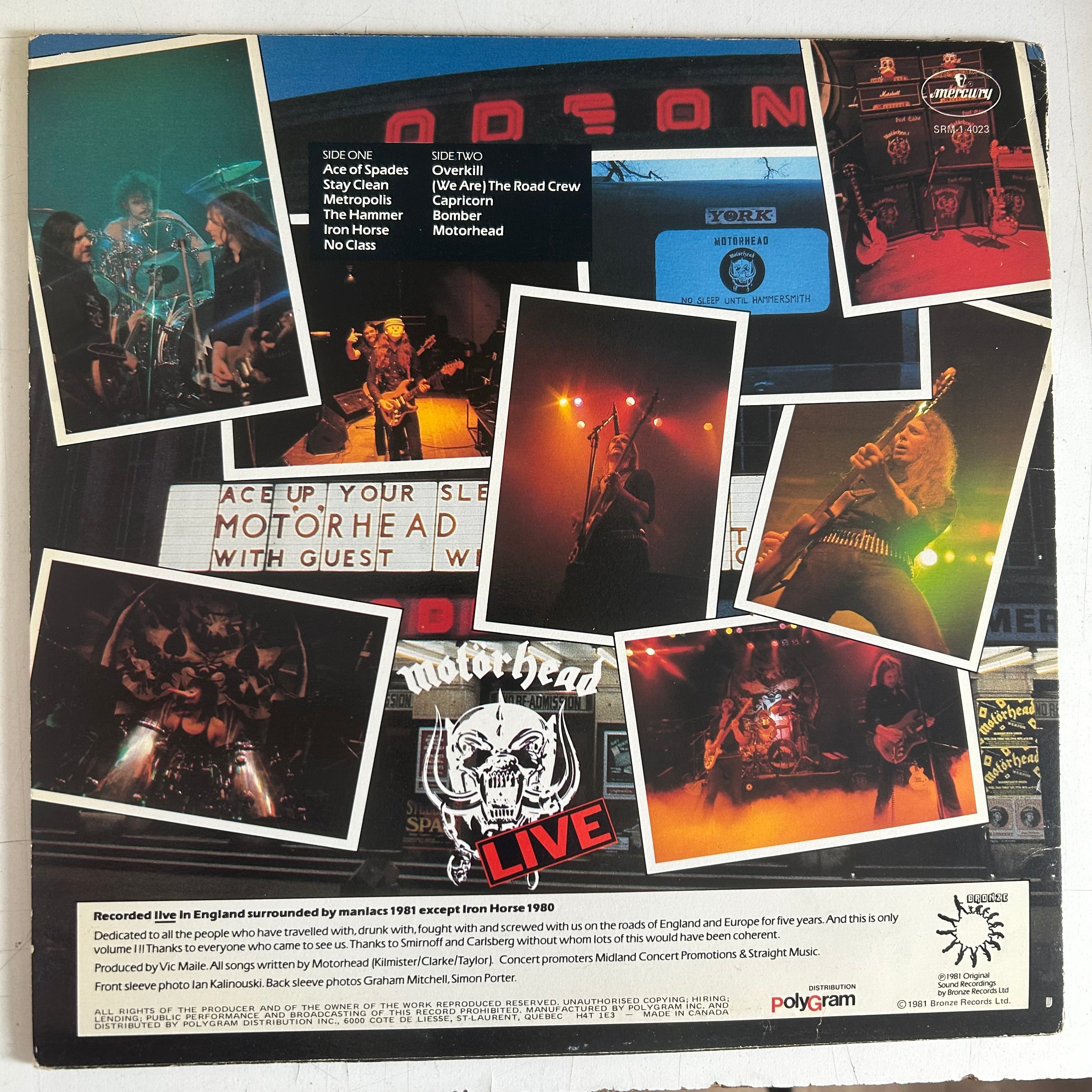 MOTORHEAD = NO SLEEP ‘TIL HAMMERSMITH (CDN 1981) (USED)