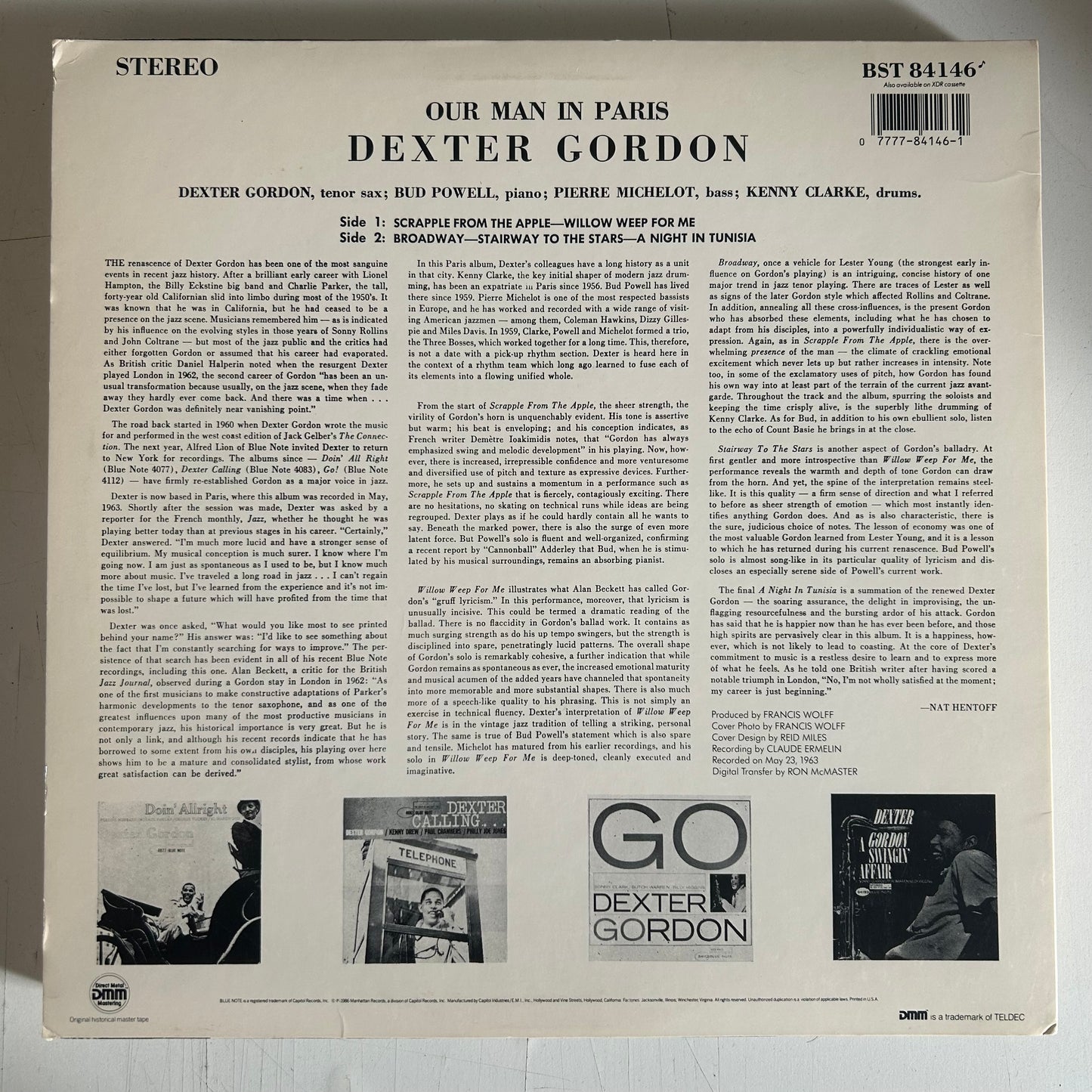 GORDON, DEXTER = OUR MAN IN PARIS [CADRE ROUGE] (USA 1986 REISSUE) (USED)