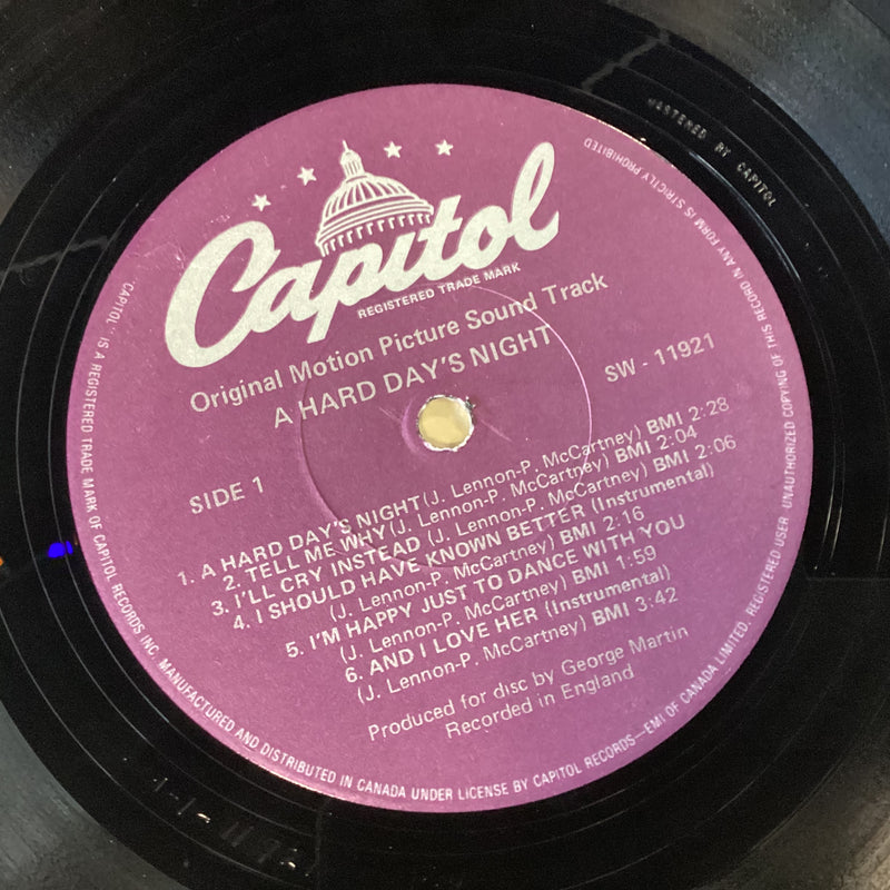 BEATLES = HARD DAYS NIGHT (CDN 70S PURPLE) (USED)