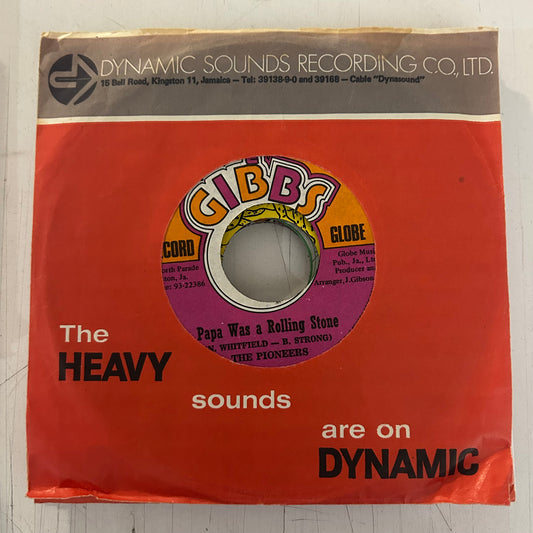 PIONEERS = PAPA WAS A ROLLING STONE (7 IN.) (JAMAICA REISSUE) (USED)