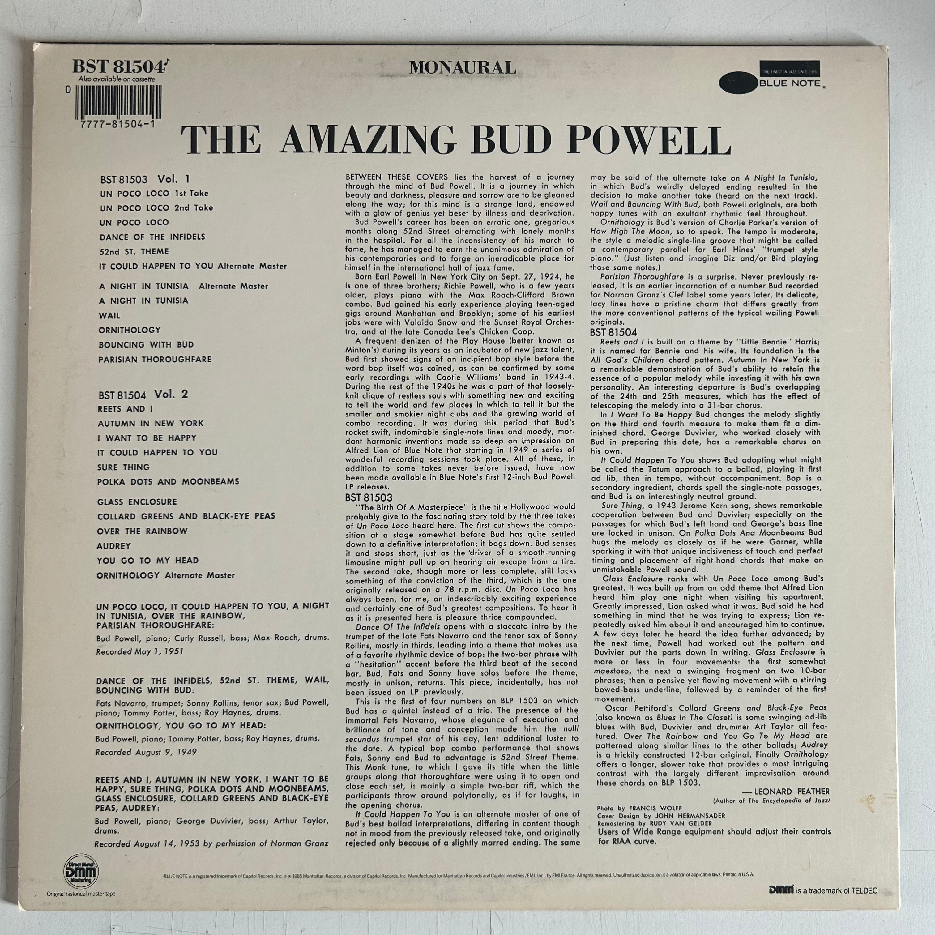 POWELL, BUD = AMAZING, VOL. 2 [CADRE ROUGE] (USA 1985 REISSUE) (USED)