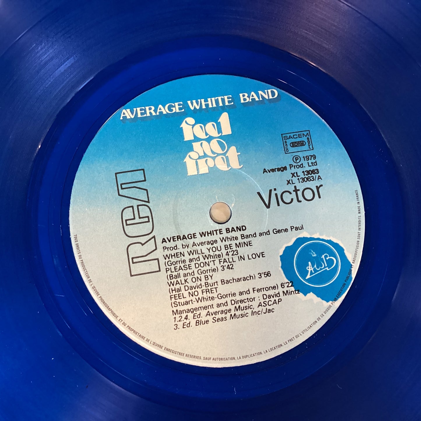 AVERAGE WHITE BAND = FEEL NO FRET (BLUE WAX) (FRANCE 1978) (USED)