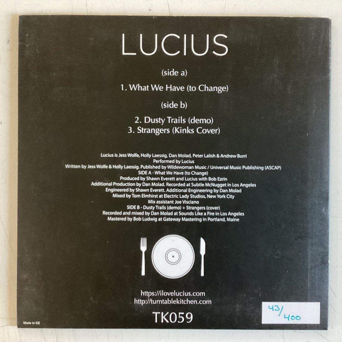 LUCIUS = WHAT WE HAVE (TO CHANGE) EP (7 IN./BLUE) (US 2015) (USED)