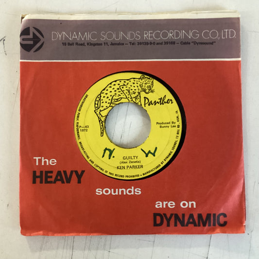 PARKER, KEN / AGROVATORS = GUILTY (7 IN.) (JAMAICA 1972) (USED)