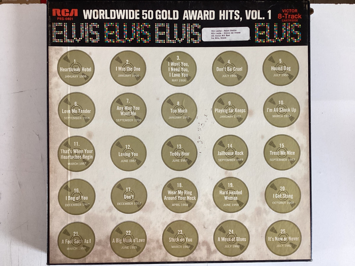 PRESLEY, ELVIS = WORLDWIDE 50 GOLD HITS VOL 1 (CDA 1970S) (USED 8 TRACK TAPE)