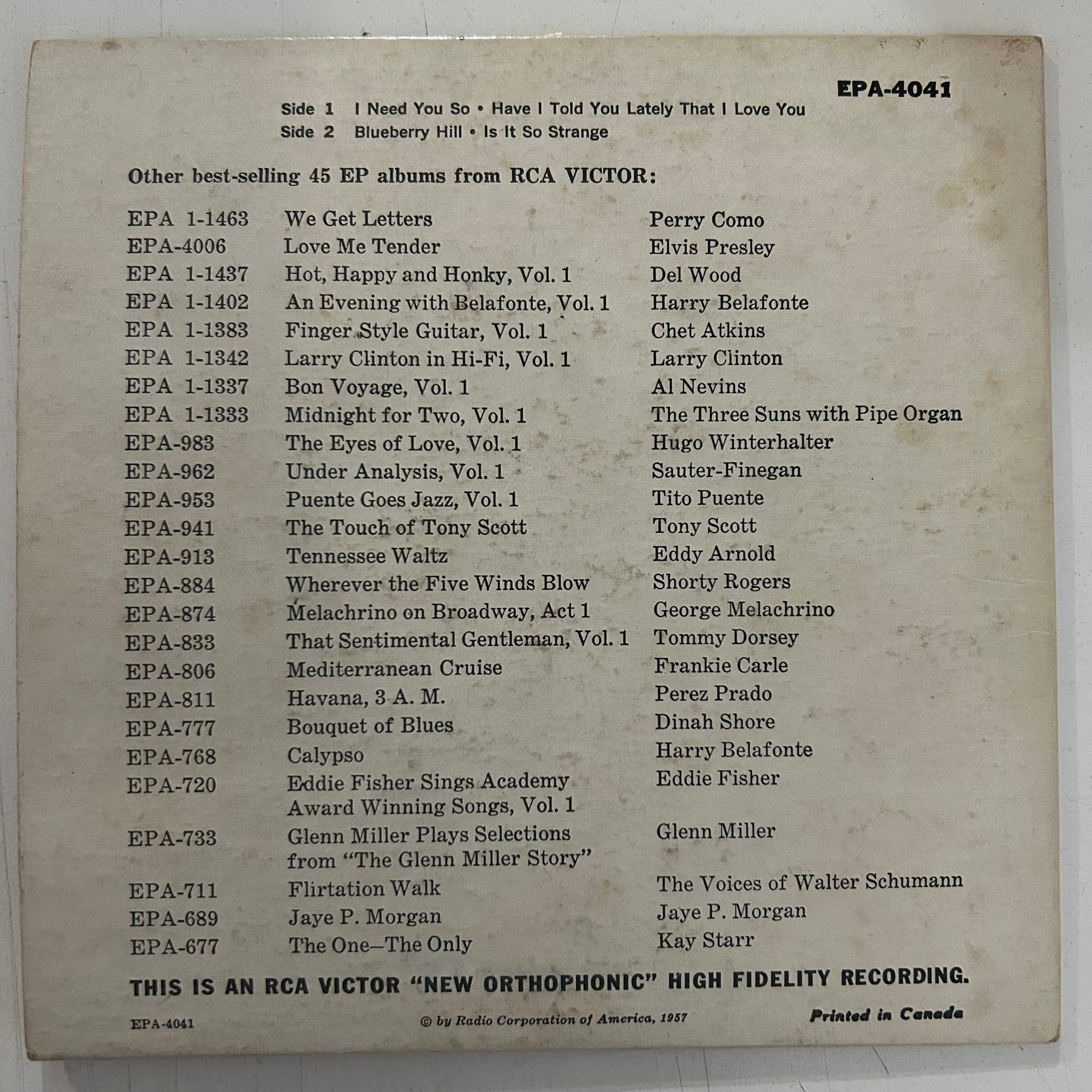 PRESLEY, ELVIS = JUST FOR YOU (7 IN./EP) (CDN 1957) (USED)