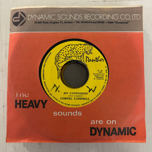 CAMPBELL, CORNEL / AGROVATORS = MY CONFESSION (7 IN.) (JAMAICA 1972) (USED)