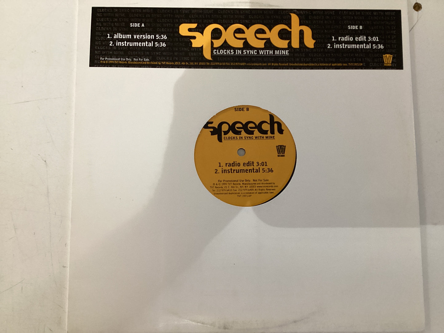 SPEECH = CLOCKS IN SYNC WITH MINE (USA 1999) (USED)