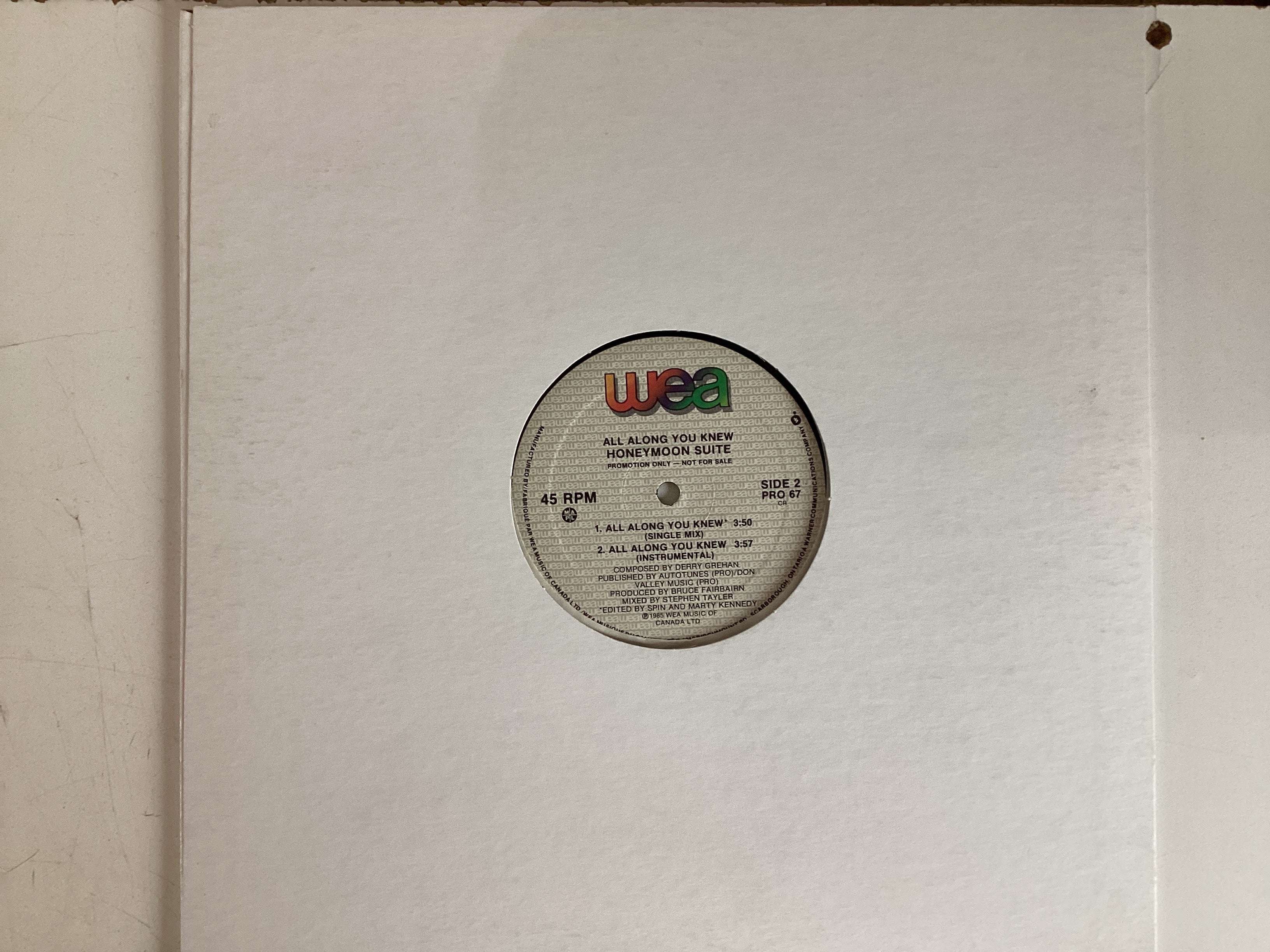 HONEYMOON SUITE = ALL ALONG YOU KNEW (CDA 1985) (USED)