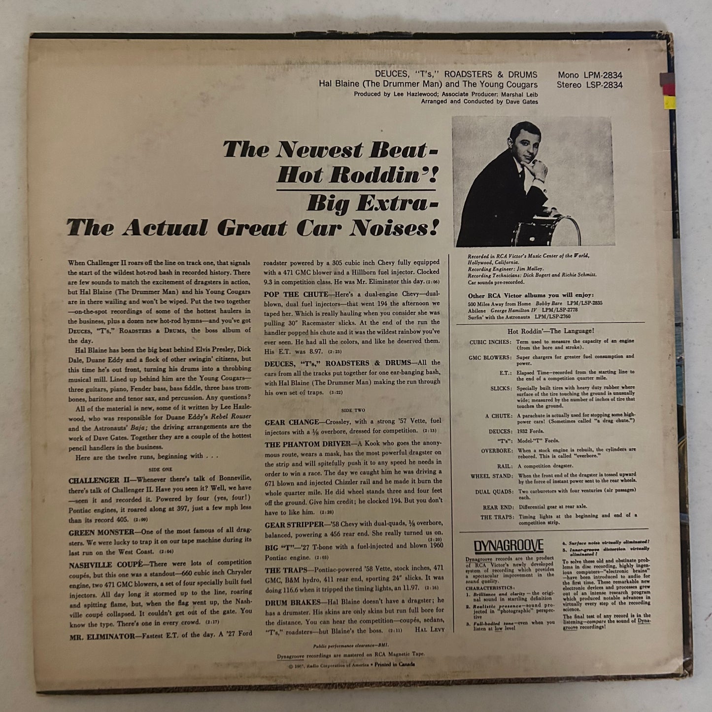 BLAINE, HAL & THE YOUNG COUGARS = DEUCES, "T'S", ROADSTERS & DRUMS (CDN 1963) (USED)