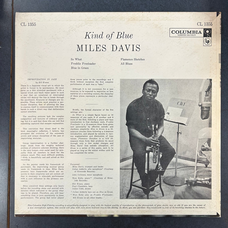 DAVIS, MILES = KIND OF BLUE (MONO) (CDN 1959) (USED) DAVIS, MILES = KIND OF BLUE (MONO) (CDN 1959) (USED)