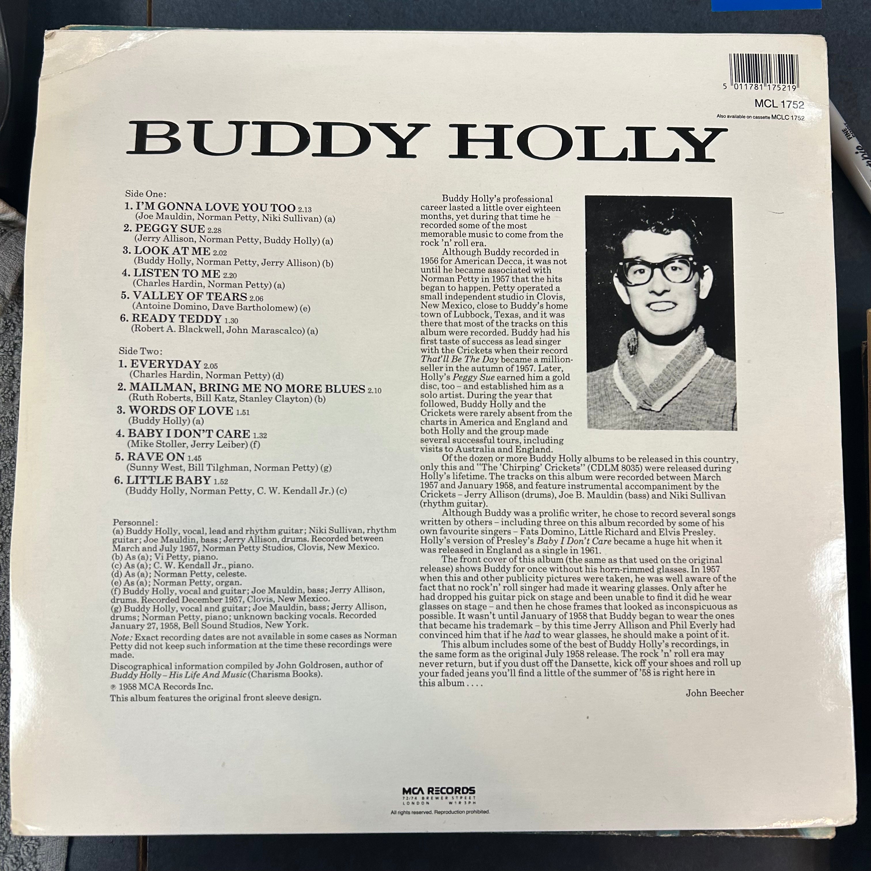 HOLLY, BUDDY = BUDDY HOLLY (UK 1980’s REISSUE) (USED)
