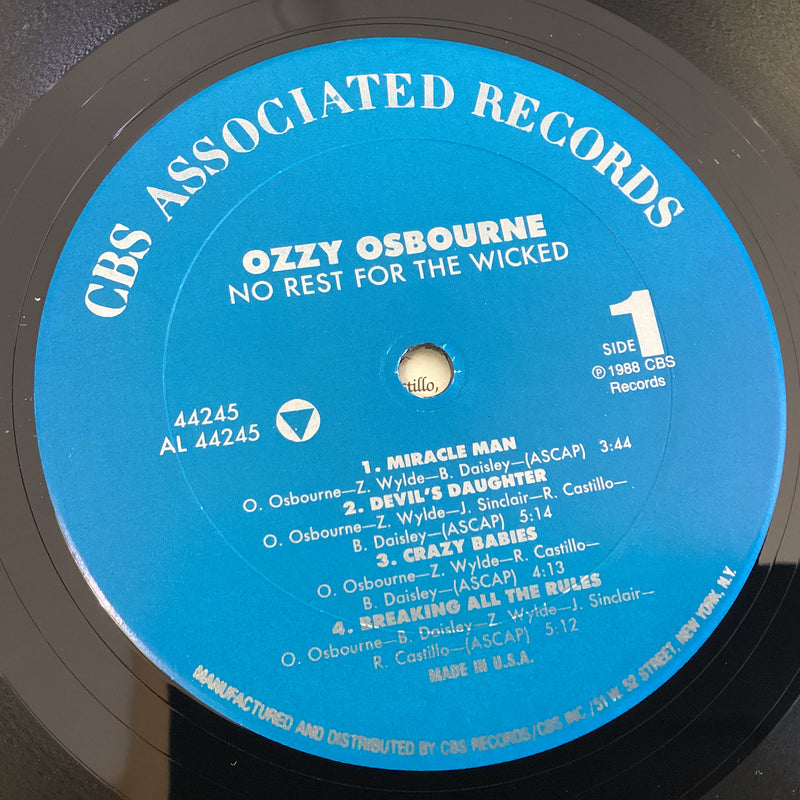 OSBOURNE, OZZY = NO REST FOR THE WICKED (US 1988) (USED)