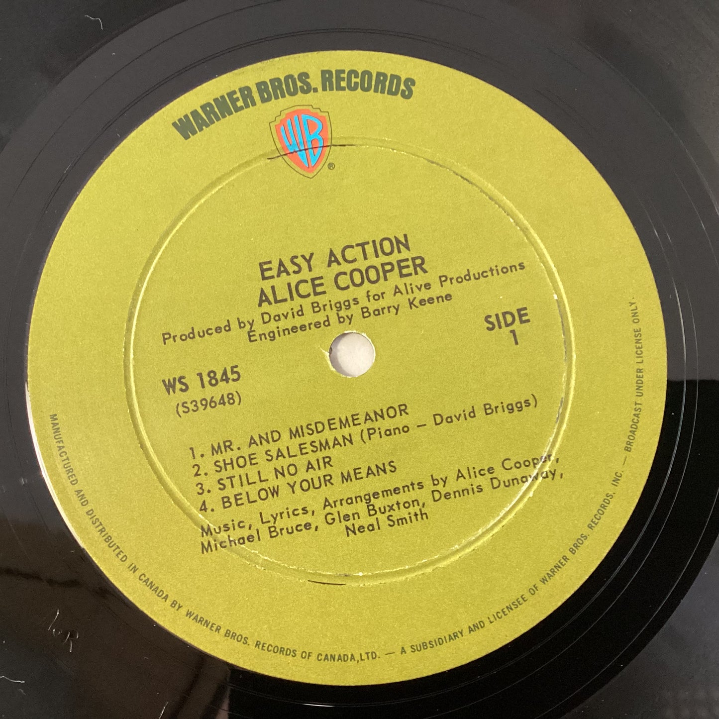 ALICE COOPER = EASY ACTION (CDN 1970) (USED)