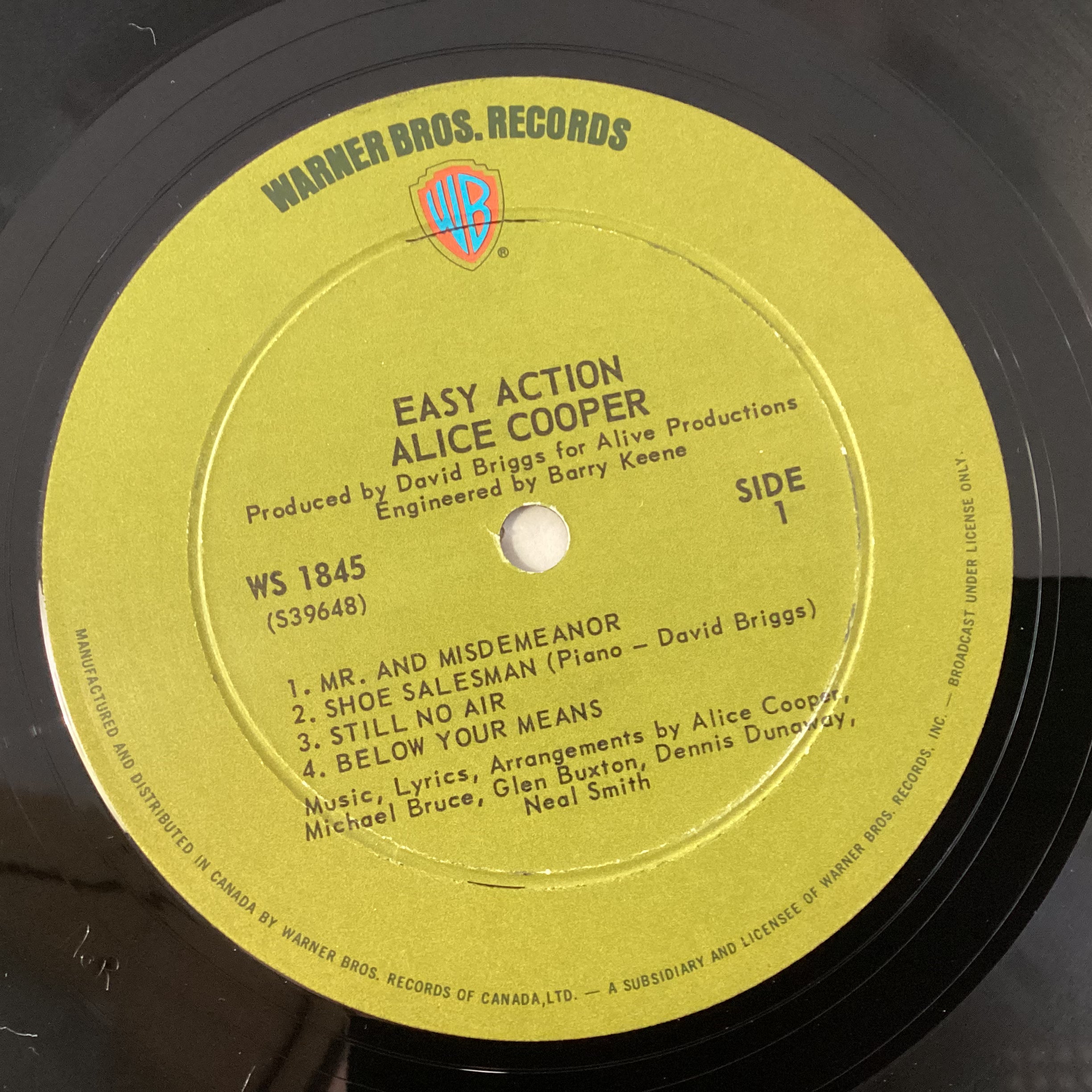 ALICE COOPER = EASY ACTION (CDN 1970) (USED)
