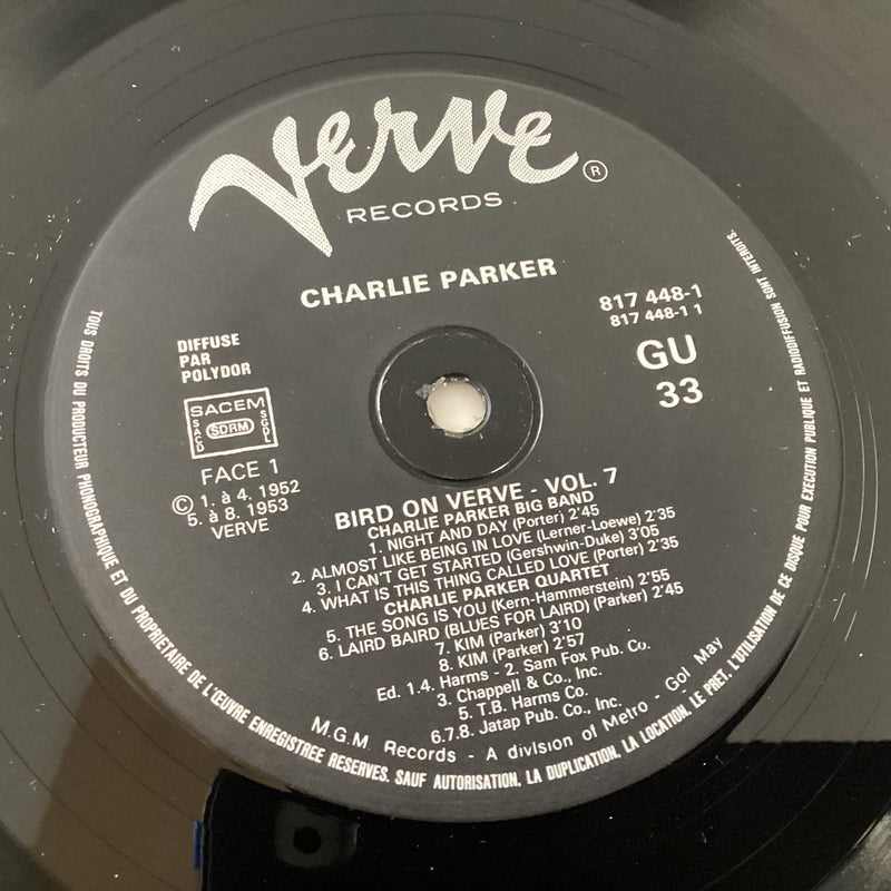 PARKER, CHARLIE = “BIRD ON VERVE VOL. 7” (FRANCE 1984) (USED)