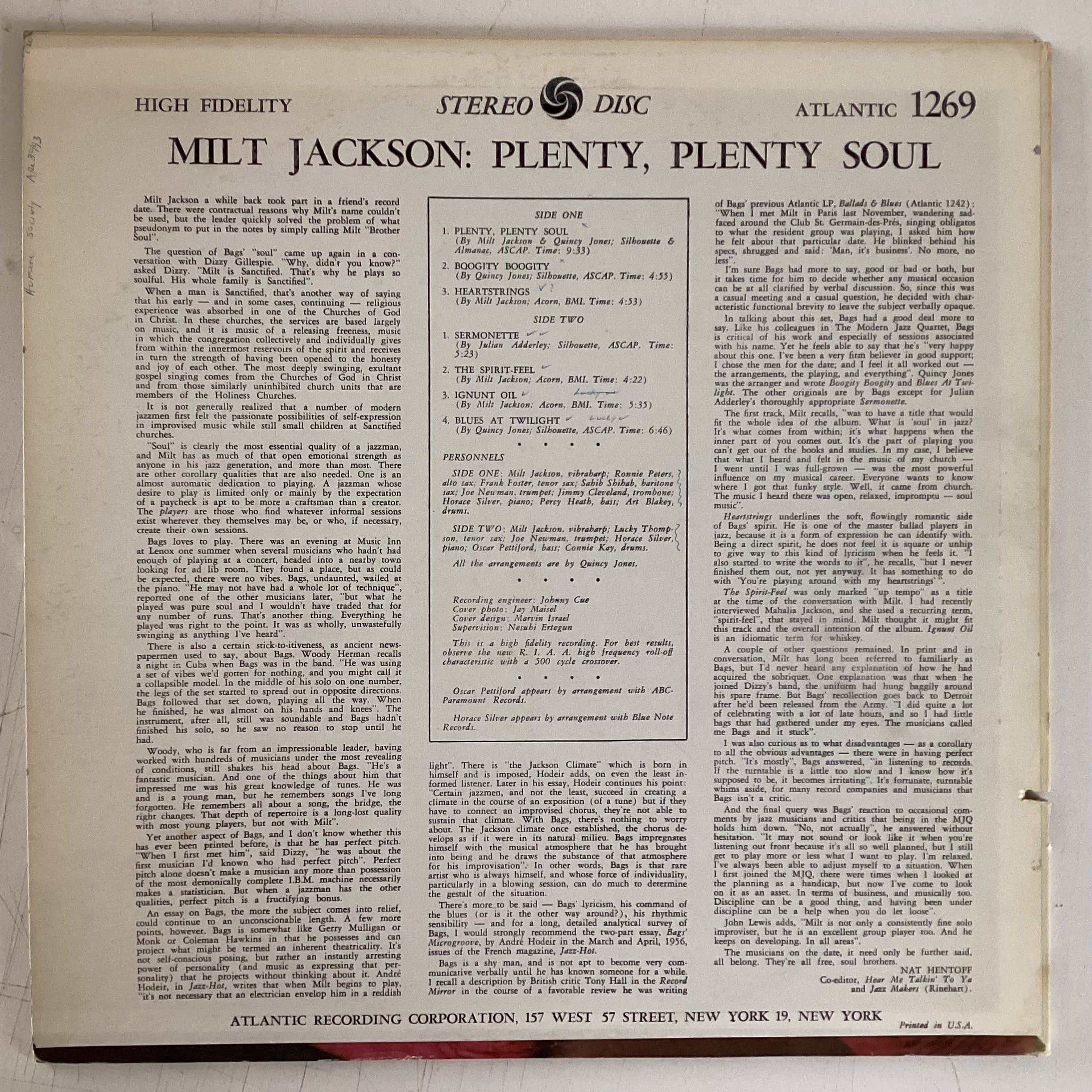 JACKSON, MILT = PLENTY, PLENTY SOUL (US REISSUE) (USED)