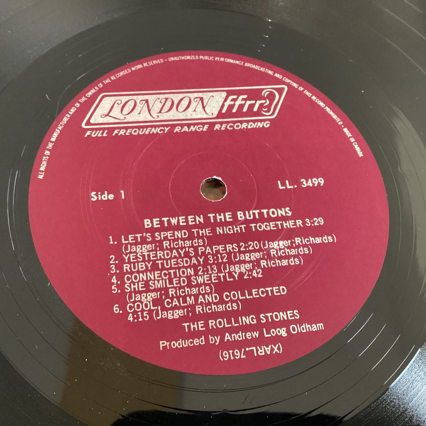 ROLLING STONES = BETWEEN THE BUTTONS (MONO CDN 1967) (USED)