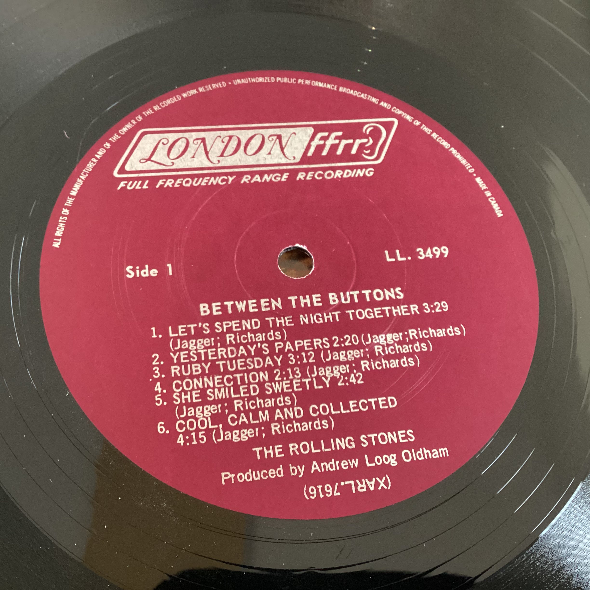 ROLLING STONES = BETWEEN THE BUTTONS (MONO CDN 1967) (USED)
